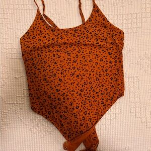 Wild Fable Orange Leopard Kids Bodysuit